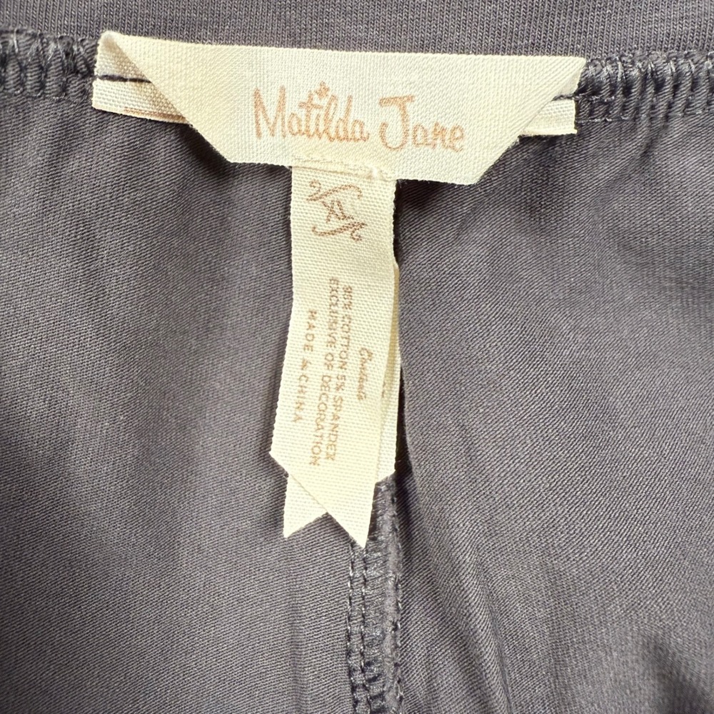 Matilda Jane Big Ruffle Pants Womens XL Gray Crochet Lace Cropped Wide Leg - Picture 4 of 8